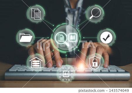 Innovative AI Document Intelligence Concept with Digital Interface for Data Management and Automation 143574049