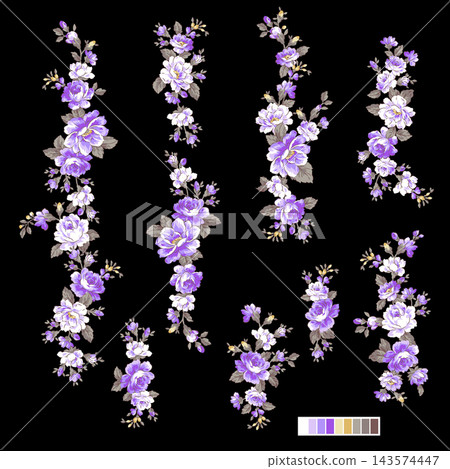 Beautiful rose vector illustration collection, Beautiful rose vector illustration collection, 143574447