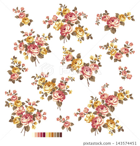 Beautiful rose vector illustration collection, Beautiful rose vector illustration collection, 143574451
