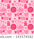Seamless pink candy pattern 143574582
