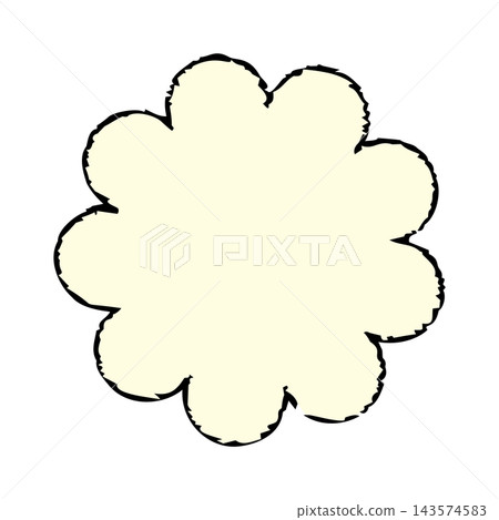 手繪風格的蓬鬆花朵狀相框。 143574583