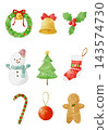 Cute Christmas illustration material set 143574730