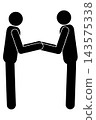 A pictogram of a person shaking hands 143575338