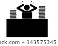 A pictogram depicting someone panicking over a mountain of work. 143575345