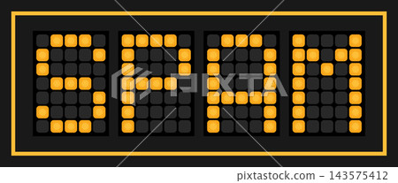 Orange color led banner in word spam on black background 143575412