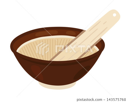 Mortar and pestle illustration Mortar and pestle illustration 143575768