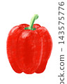 Crayon-style vegetable and fruit series: "Paprika (red)" 143575776