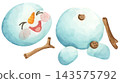 Watercolor Illustration of a Happy Snowman 143575792