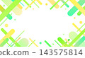 A geometric background material in green and yellow, combining diagonal lines and circles. 143575814
