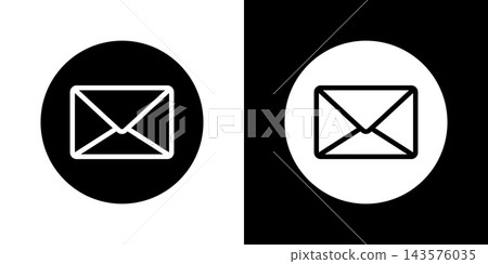 Envelope Mail Icon Set. Email Communication, Messaging, And Correspondence Silhouette Symbol Collection. Digital Communication Tools. Isolated Vector Illustration 143576035