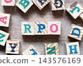 Alphabet letter block in word RPO (abbreviation of recovery point objective) and another letter on wood background 143576169