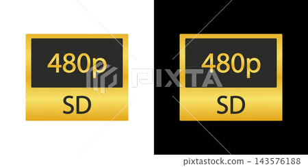 480P Sd Video Resolution Quality Label. Isolated Vector Illustration 480P Sd Video Resolution Quality Label. Isolated Vector Illustration 143576188