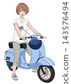  Woman riding a bike 143576494