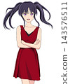 Woman in a red dress 143576511