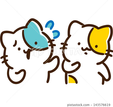 A cute, stylized illustration of a cat character listening to someone's troubles. A cute, stylized illustration of a cat character listening to someone's troubles. 143576619