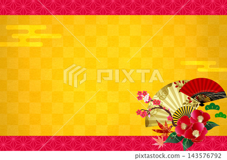 日式邊框背景,日式圖案,金箔,新年祝福,元旦 日式邊框背景,日式圖案,金箔,新年祝福,元旦 143576792