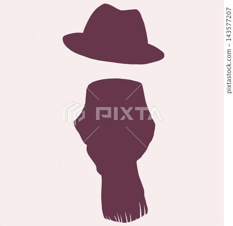 Hat and scarf silhouette 143577207