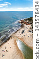Aerial view of Mil Playa de las Mil Palmeras beach with coastline 143578434