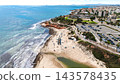 Aerial view of Mil Palmeras beach and coastline in Spain 143578435