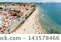 Aerial view of sandy beach and coastline in Mil Palmeras, Spain 143578466