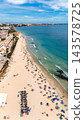 Sandy beach and turquoise Mediterranean Sea  143578725