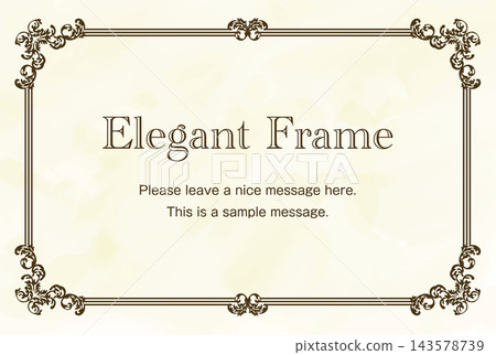 Luxurious and elegant frame set, decorative borders, ornamental design, elegant details, brown Luxurious and elegant frame set, decorative borders, ornamental design, elegant details, brown 143578739