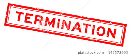 Grunge red termination word square rubber seal stamp on white background Grunge red termination word square rubber seal stamp on white background 143578993