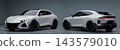 White Performance SUV Front and Rear Perspective 3D Render 143579010