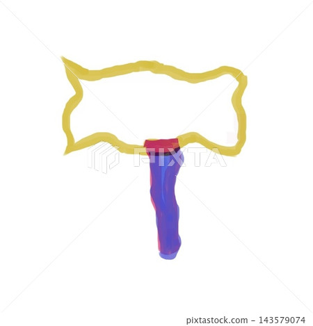 Hand-drawn, horizontal speech bubble sign 143579074