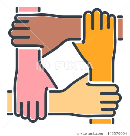 Teamwork or Hands Friends Teamwork or Hands Friends 143579094