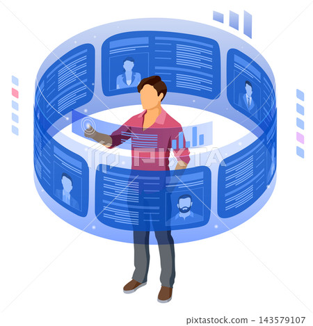 Isometric Job Agency Employment and Hiring Concept Isometric Job Agency Employment and Hiring Concept 143579107