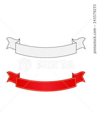 Ribbon Banner Set with Red and White Scrolls Ribbon Banner Set with Red and White Scrolls 143579255