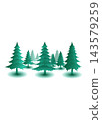 Pine Tree Forest Minimalist Illustration 143579259