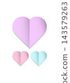 Paper Cut Pastel Heart Shape Set 143579263