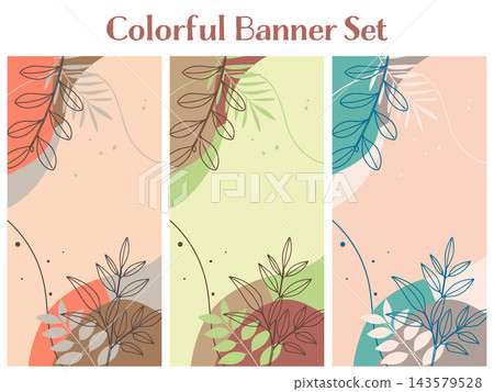 Banner Set - Botanical - Vertical Banner Set - Botanical - Vertical 143579528