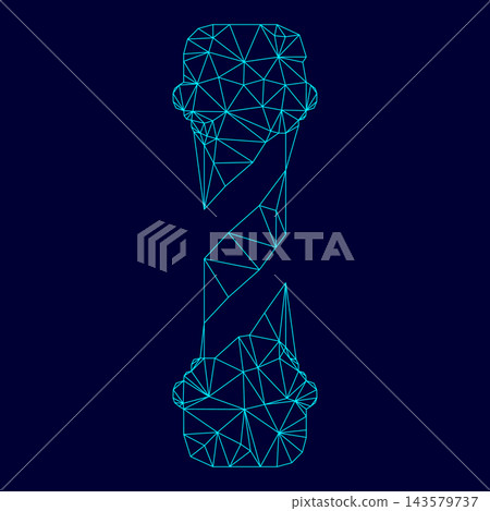 Barber shop pole low poly triangulation triangulated polygonal electric cyan blue vibrant aqua neon color vector illustration image outline contour line Barber shop pole low poly triangulation triangulated polygonal electric cyan blue vibrant aqua neon color vector illustration image outline contour line 143579737