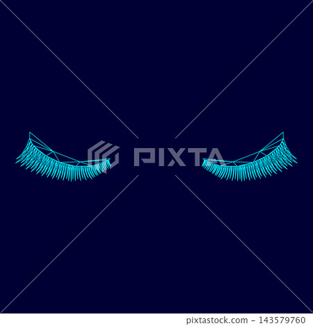 Eyelash low poly triangulation triangulated polygonal electric cyan blue vibrant aqua neon color vector illustration image outline contour line Eyelash low poly triangulation triangulated polygonal electric cyan blue vibrant aqua neon color vector illustration image outline contour line 143579760