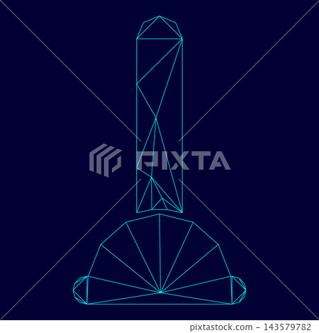 Toilet plunger sanitary tools household cleaning low poly triangulation triangulated polygonal electric cyan blue vibrant aqua neon color vector illustration image outline contour line Toilet plunger sanitary tools household cleaning low poly triangulation triangulated polygonal electric cyan blue vibrant aqua neon color vector illustration image outline contour line 143579782
