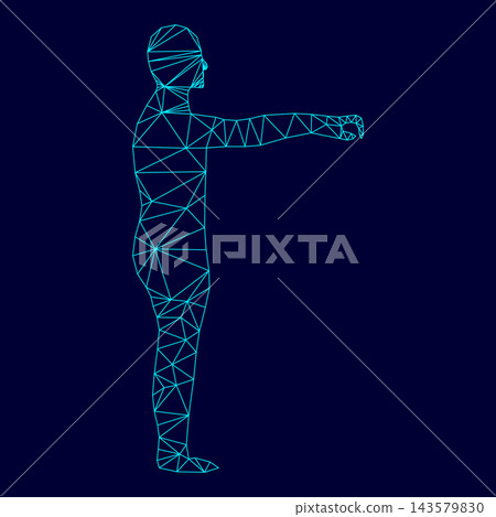 Zombie low poly triangulation triangulated polygonal electric cyan blue vibrant aqua neon color vector illustration image outline contour line Zombie low poly triangulation triangulated polygonal electric cyan blue vibrant aqua neon color vector illustration image outline contour line 143579830
