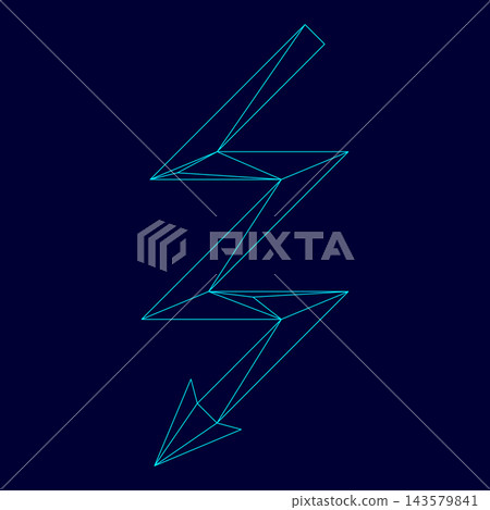 Lightning low poly triangulation triangulated polygonal electric cyan blue vibrant aqua neon color vector illustration image outline contour line Lightning low poly triangulation triangulated polygonal electric cyan blue vibrant aqua neon color vector illustration image outline contour line 143579841