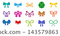 Crayon drawing bows collection. Children draw style elements for decor for birthday, invitation cards, covers, flyers, banners. Isolated colorful vector clipart 143579863