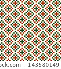 Retro Christmas pixel art geometric seamless pattern 143580149