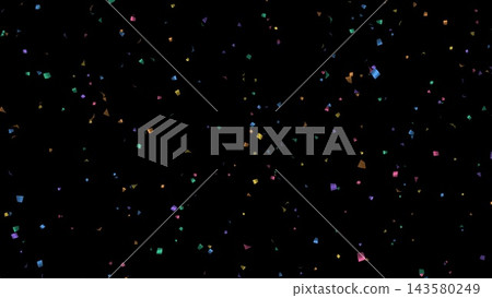 Colorful, small confetti on a black background, 4K still image, celebration, victory. Colorful, small confetti on a black background, 4K still image, celebration, victory. 143580249