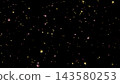 Small gold and red confetti on a black background, 4K still image, celebration, victory. 143580253