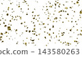Golden confetti, transparent PNG, 4K still image, celebration, victory. 143580263