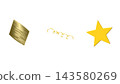 Golden confetti pieces (square, tape, star) Transparent PNG 4K Still Image Celebration Victory 143580269