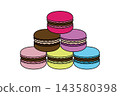 Stack of colorful macarons vector illustration 143580398