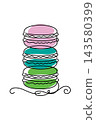 Stack of colorful macarons vector illustration 143580399