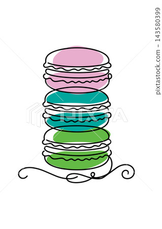 Stack of colorful macarons vector illustration Stack of colorful macarons vector illustration 143580399