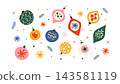 Colorful Christmas bauble collection. Vector clipart set with colorful ornaments 143581119